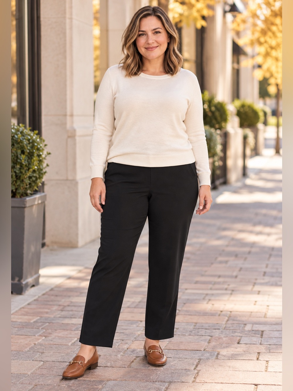 NWT Liz Claiborne Amelia Black Straight Leg Stretch Pants XL Petite